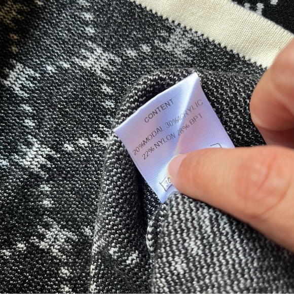 Ellandemm monogram collared wide leg knit set Small EUC black and white EE print - Picture 11 of 15